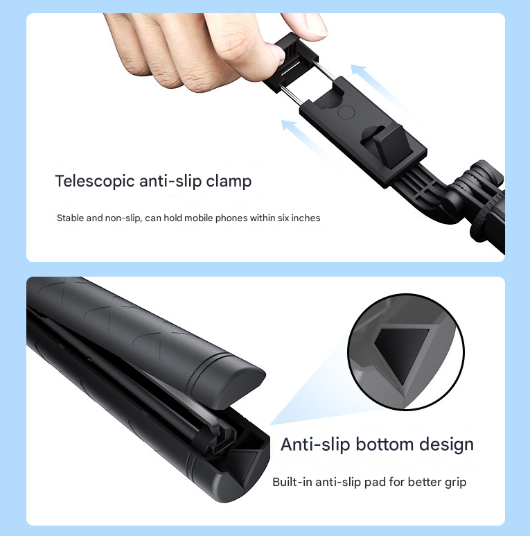 NNEDSZ Double Light 3-in-1 Bluetooth Selfie Stick with Tripod and Remote Control - Adjustable for Smartphones
