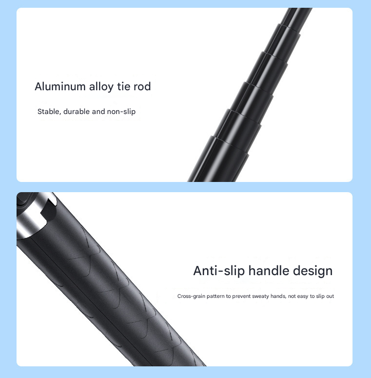 NNEDSZ Double Light 3-in-1 Bluetooth Selfie Stick with Tripod and Remote Control - Adjustable for Smartphones
